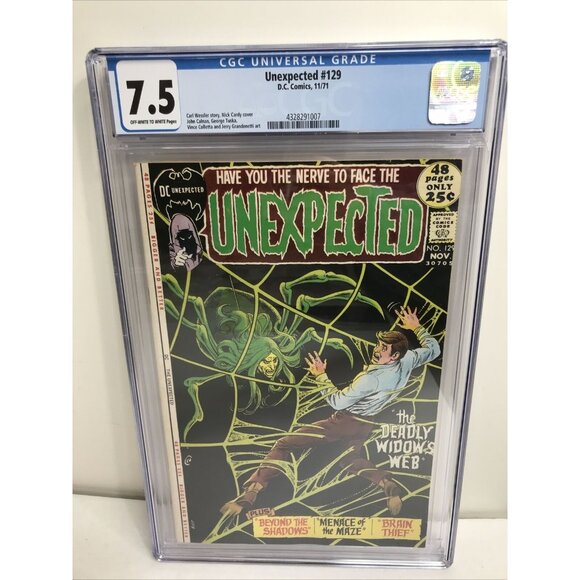 Unexpected #129 CGC 7.5 Nick Cardy DC Comics 1971 Bronze Age Horror Spider - Picture 1 of 9